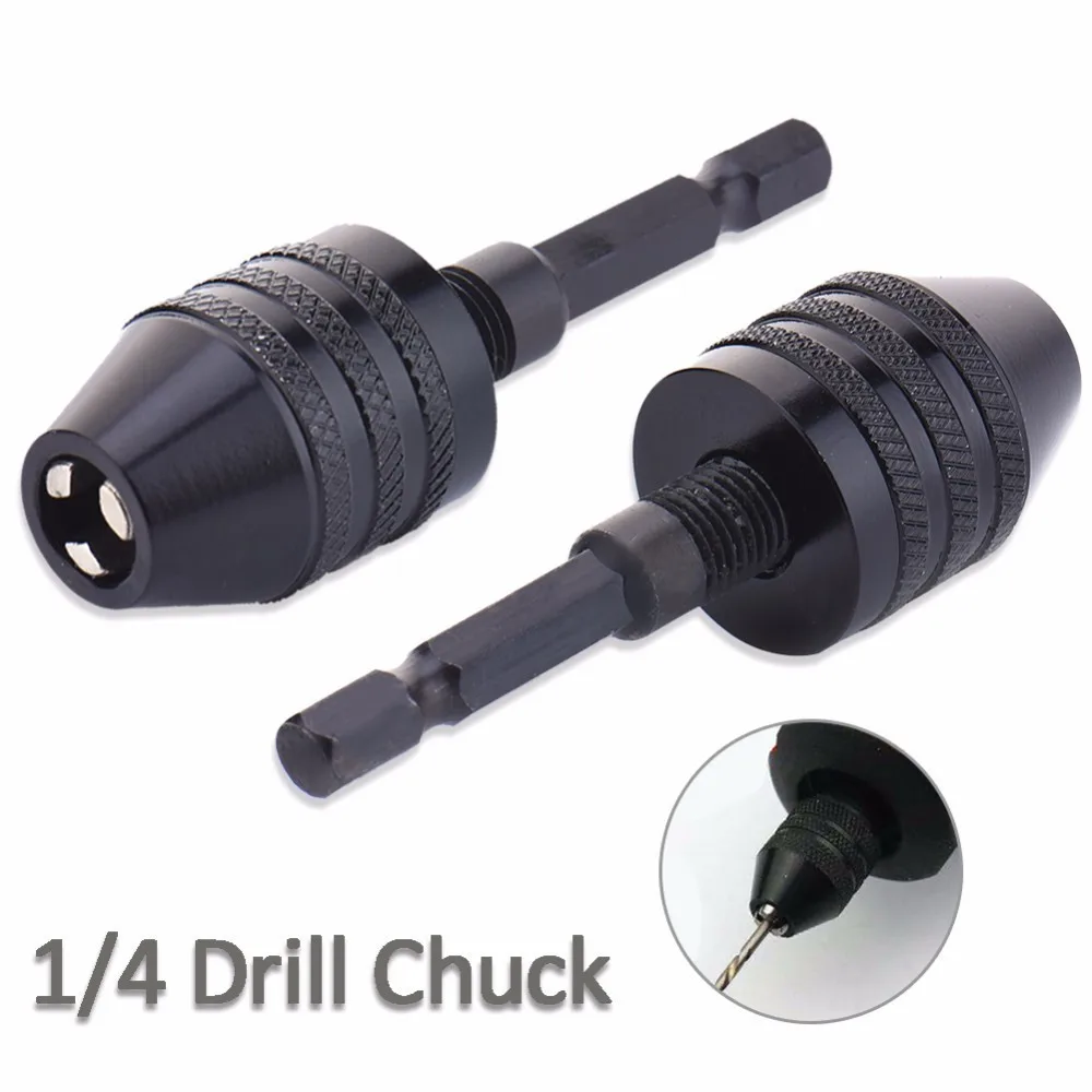 1/4" Hex Shank Drill Chuck Universal Keyless Drill Chuck Screwdriver