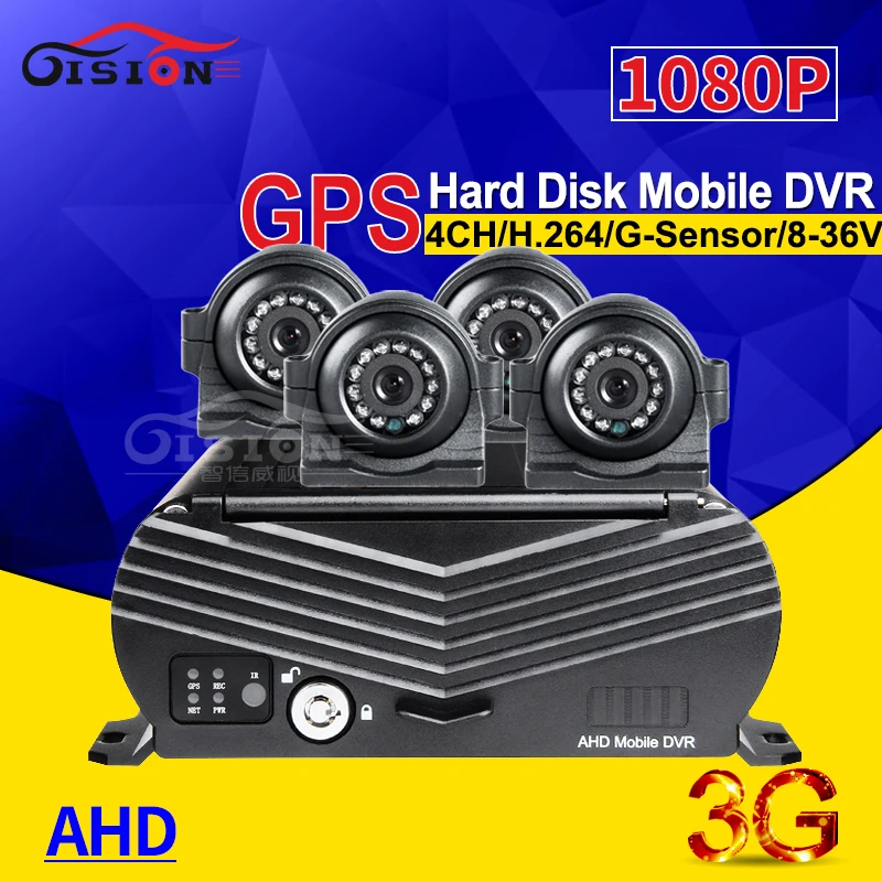 CCTV Security Systme 3G GPS HDD 4CH жесткий диск Мобильный Dvr рекордер I/O онлайн Удаленный