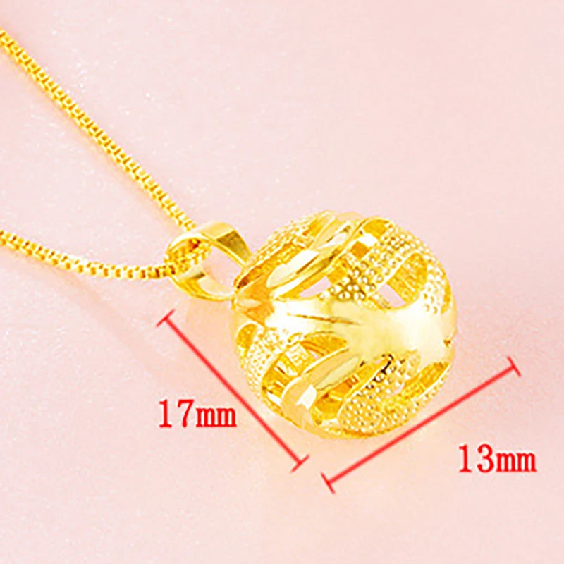 Vintage Dubai 24K Gold Cutout Lantern Pendant Round Ball Pendant& Necklaces for women Accessories(without chain