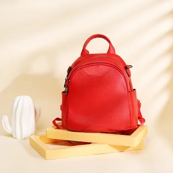 

100% Genuine Leather Backpack Women's Designer Brand Travel Bags School Bags For Teenage Girl Mochilas Femininas 2019