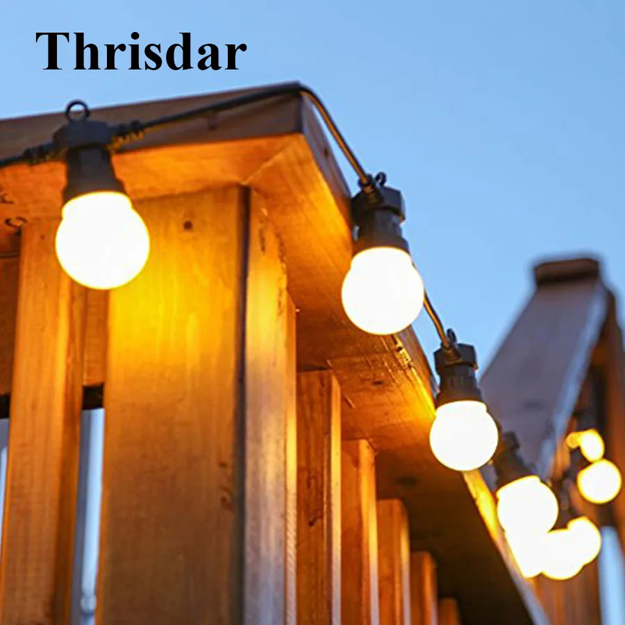 

Thrisdar 10 20 LED G50 Festoon Globe Bulbs Christmas Led String Light Outdoor Patio Party Wedding Globe Ball Fairy Light String