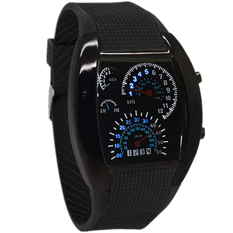 

Brand TADA high quality hot sales Max Speed Watches for men and women Aviation LED watches Fashion Blue led Car Racing watches