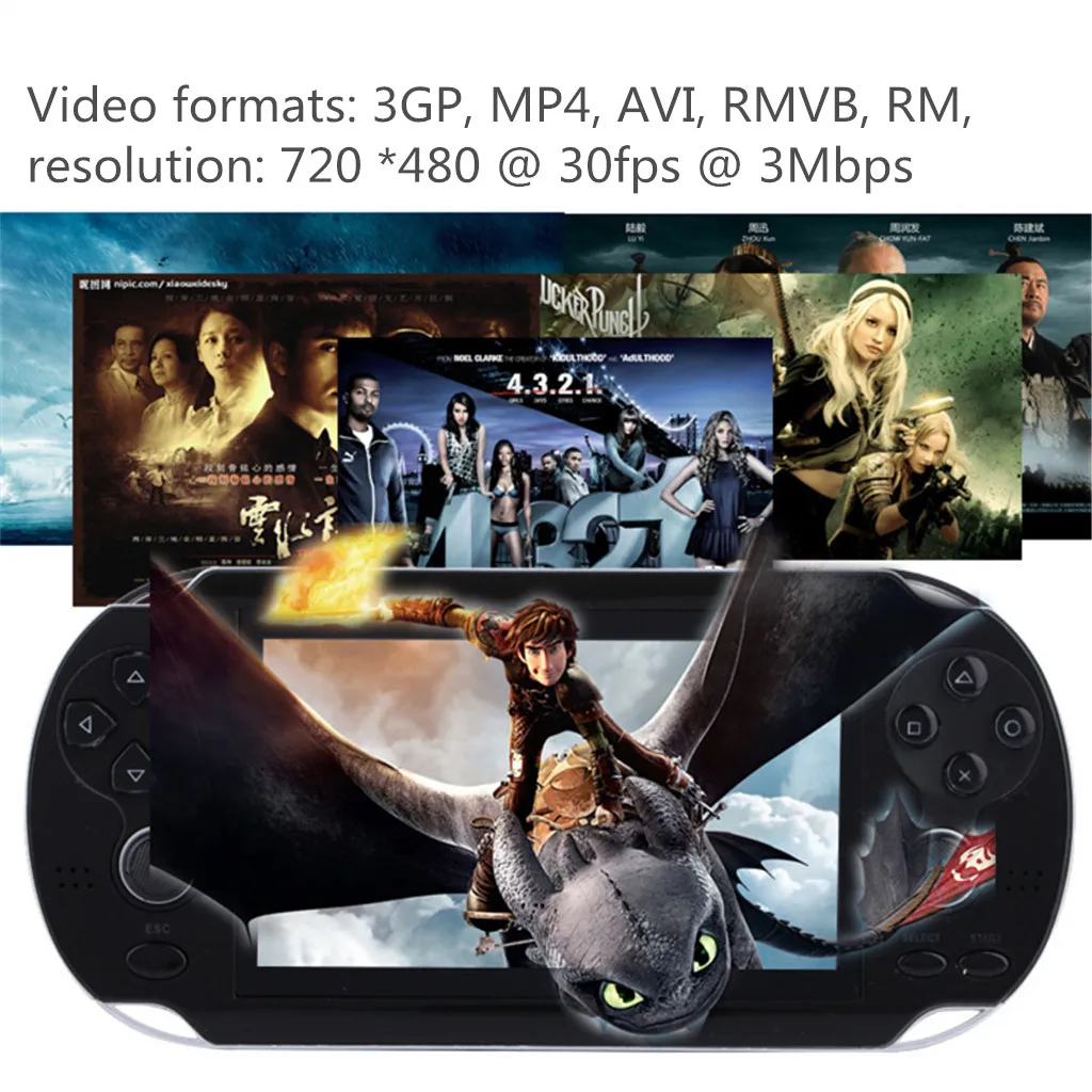 800 Games Retro Handheld Game Console 60Hz Portable Consoles 4.3 Inch Mini Video Gaming Player Tv-output doubles game