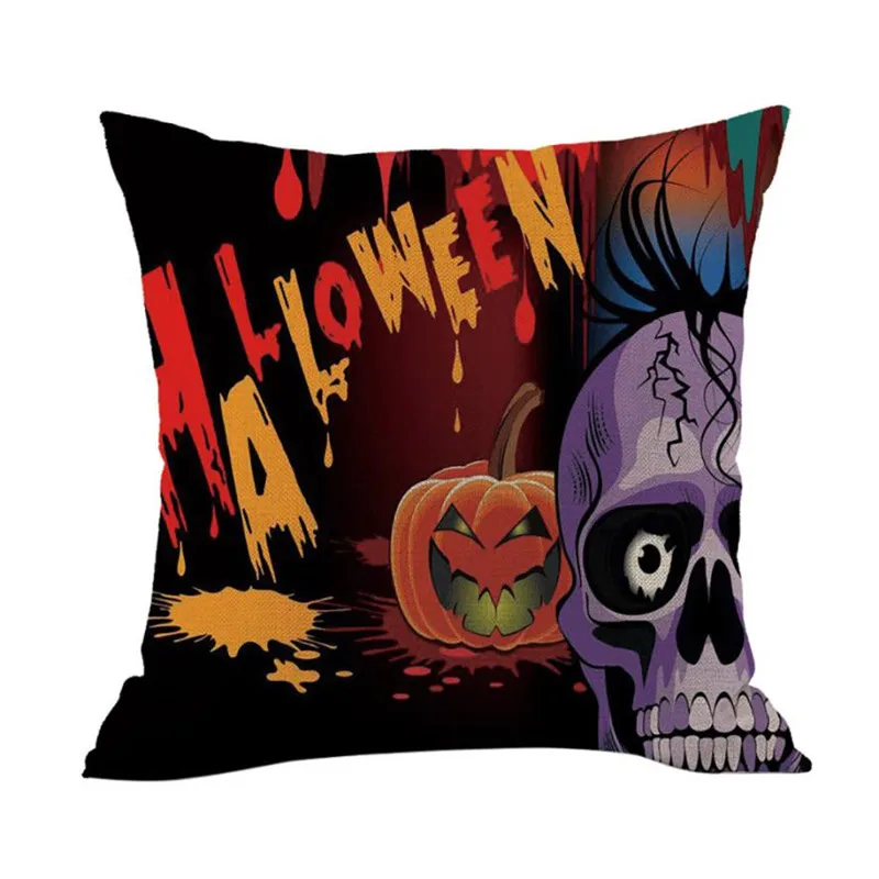 Happy Halloween Pillow Cases  Linen Happy Sofa  Throw Pillow Cushion Cover Home Decor Pillow Drop shipping product      X0818#303