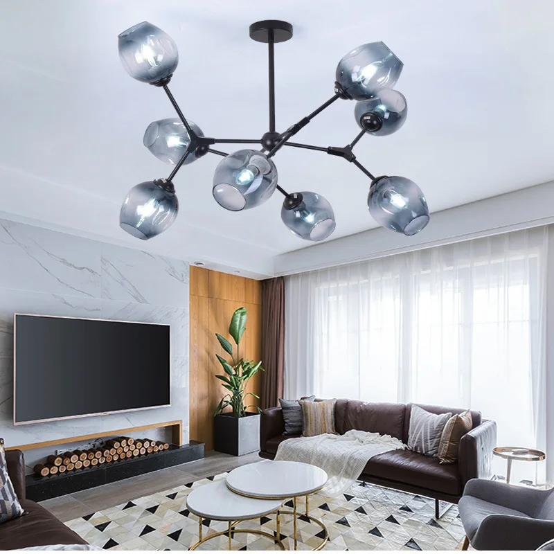 

Ceiling Lights For Home Lighting Luminaire Multiple Rod Wrought Iron Ceiling Lamp E27 Bulb Living Room Lamparas