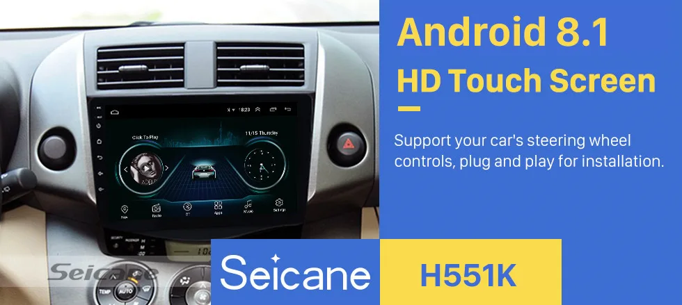 Discount Seicane for 2007-2013 Toyota RAV4 Android 8.1 Radio 9 inch HD Touchscreen GPS Navigation Steering Wheel control WIFI USB 0