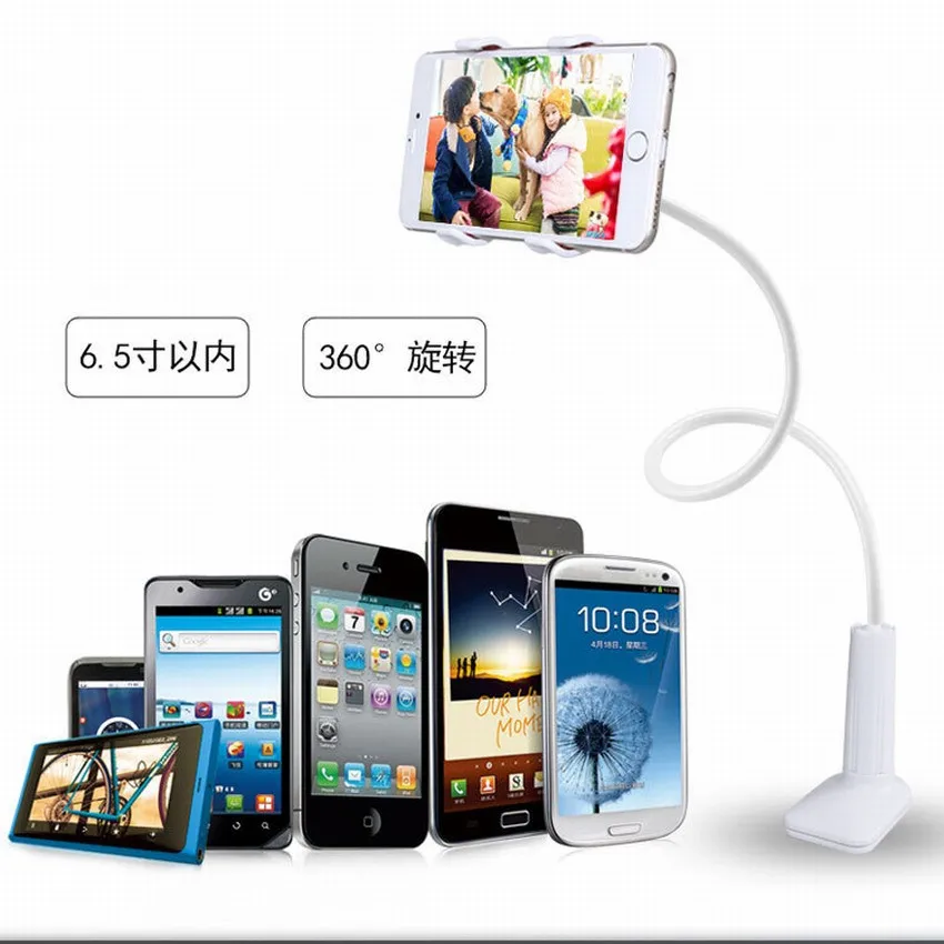 360 градусов гибкий держатель для мобильного телефона Подставка для Iphone 7 6s 6 plus для samsung S8 S7 xiaomi redmi note 3 pro 4 X 4X телефонов