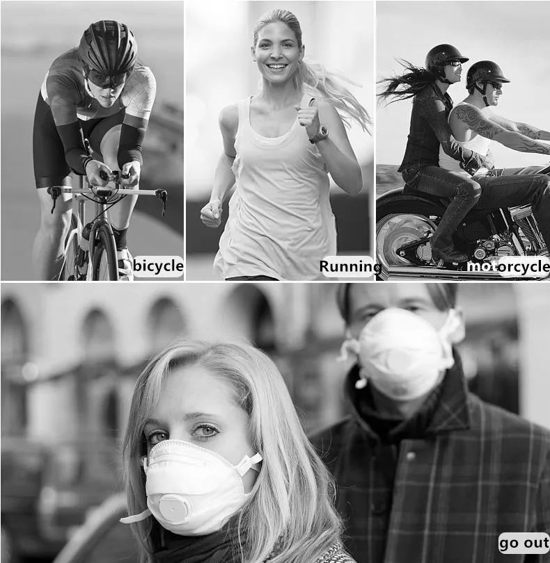 Нетканые PM2.5 Анти-пыль унисекс маска Активированный уголь анти-туман Защита дышащий промышленный пыленепроницаемый анти-частицы Велоспорт
