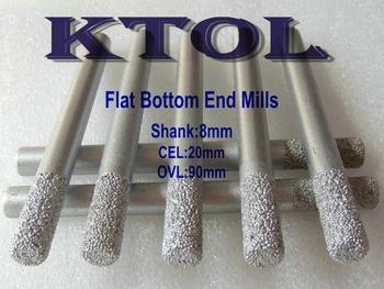 

5pcs SHK-8mm OVL-90mm Long Flat-Bottom Straight Roughing End Mills,Diamond Router Bit Cutter,2D Tile Marble Cutting Tools Bits