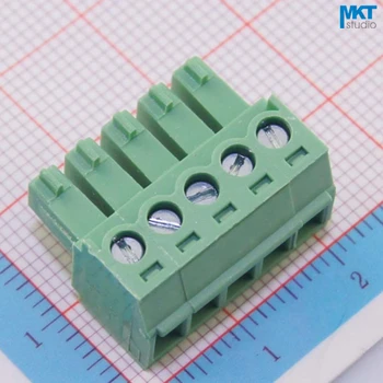 

100Pcs 5P 3.81mm Pitch Right Angle Pin Female Pluggable Screw Wire Terminal Block Connector