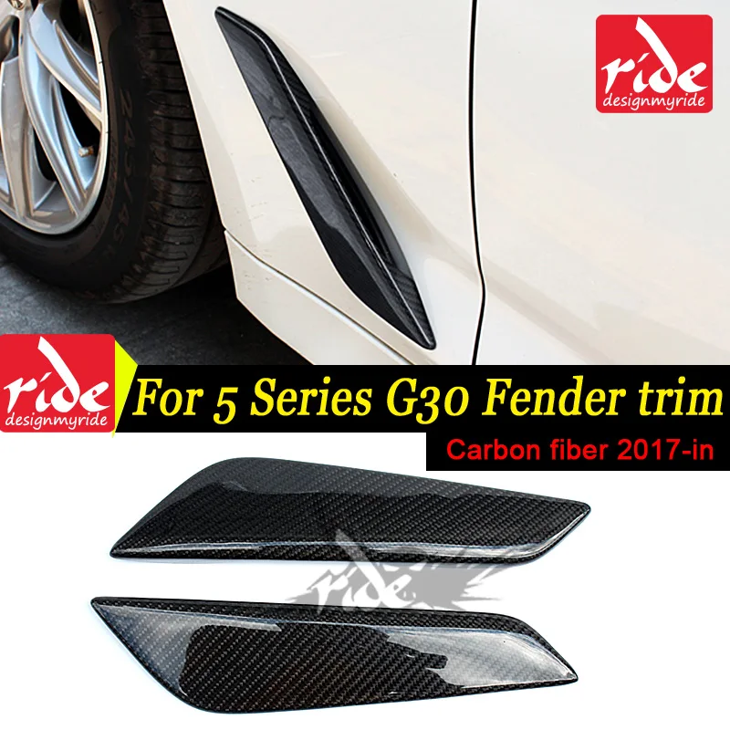 

G30 Carbon Fiber Fender Car Front Side Air Vent Cover Trim 2PCS/SET For BMW 5-Series G30 528i Fender Trim Carbon Fiber 2017-18