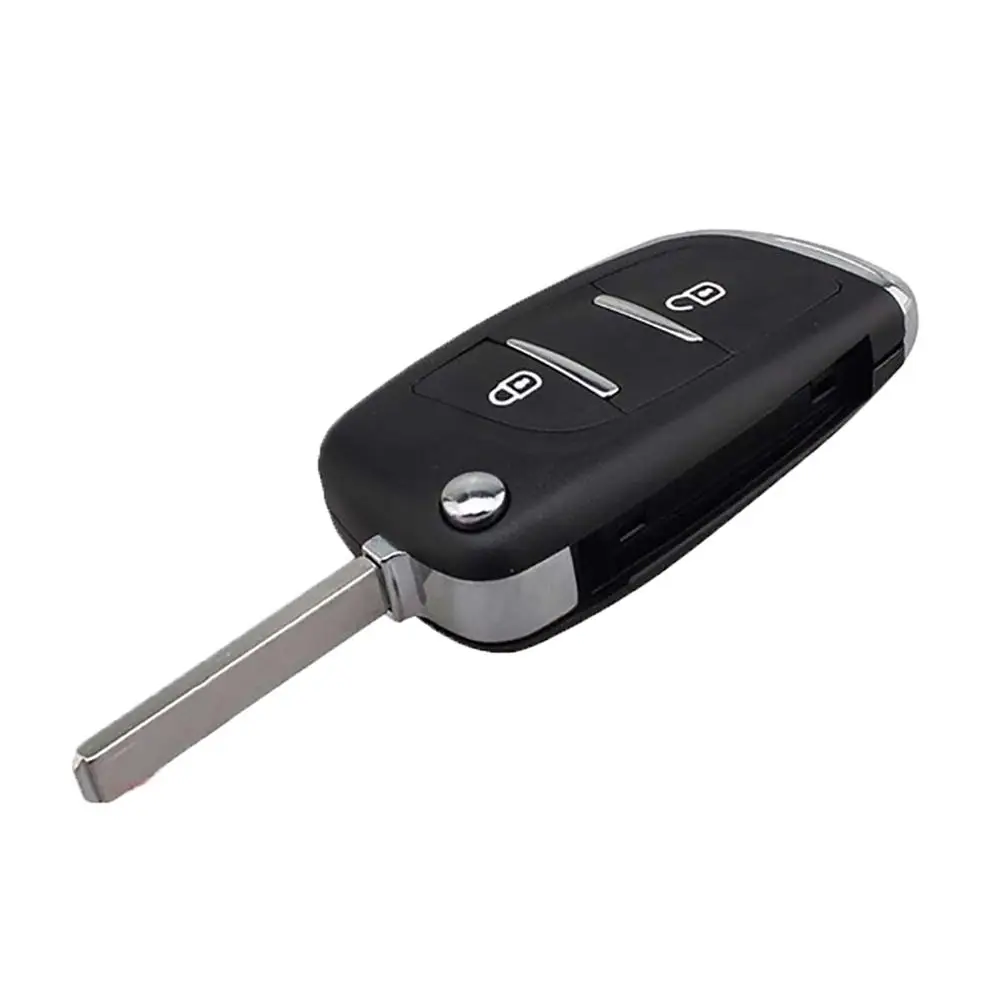 

2 Buttons Car Key Fob Shell Case Uncut Blade for Citroen C2 C3 C4 C6 Berlingo