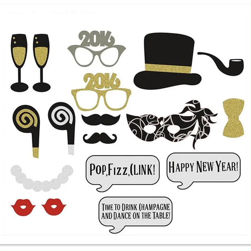18pcs glasses hats mustache creative photo booth props stores open on christmas 2019