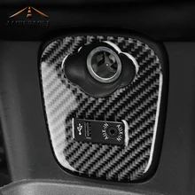 AMBERMILEfor Mini Cooper JCW F55 F56 аксессуары салона углеродного волокна прикуривателя USB AUX Панель консоль крышка Стикеры