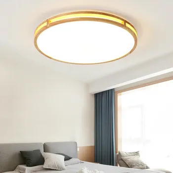 

Japanese creativity led log ceiling lamp modern Nordic ceiling lights solid wood circular living room balcony bedroom LU8141720
