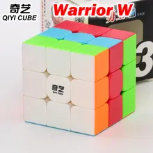 Головоломка, магический куб QiYi Warrior W 3x3x3 3*3*3 333, скоростной кубик, без наклеек, профессиональный, красочный, легко скручивающийся, развивающие, Логические игрушки