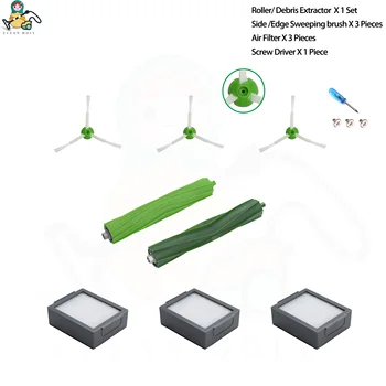 

Replacement Parts Kit for iRobot Roomba i7 7150 i7+ 7550 E5 5150 E6 6198 Rubber Brushes HEPA Filters Edge Side Brushes