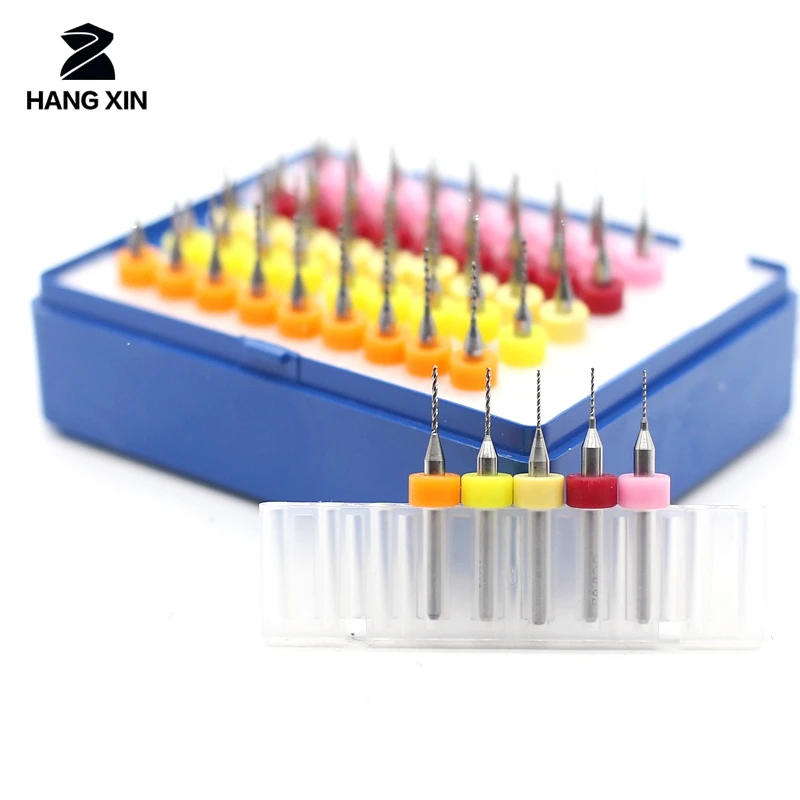 

HANGXIN 50pcs Tungsten Carbide PCB Engraving Drill Kit CNC Router Wood Tool Metal Cutting 0.5mm 0.6mm 0.7mm 0.8mm 0.9mm