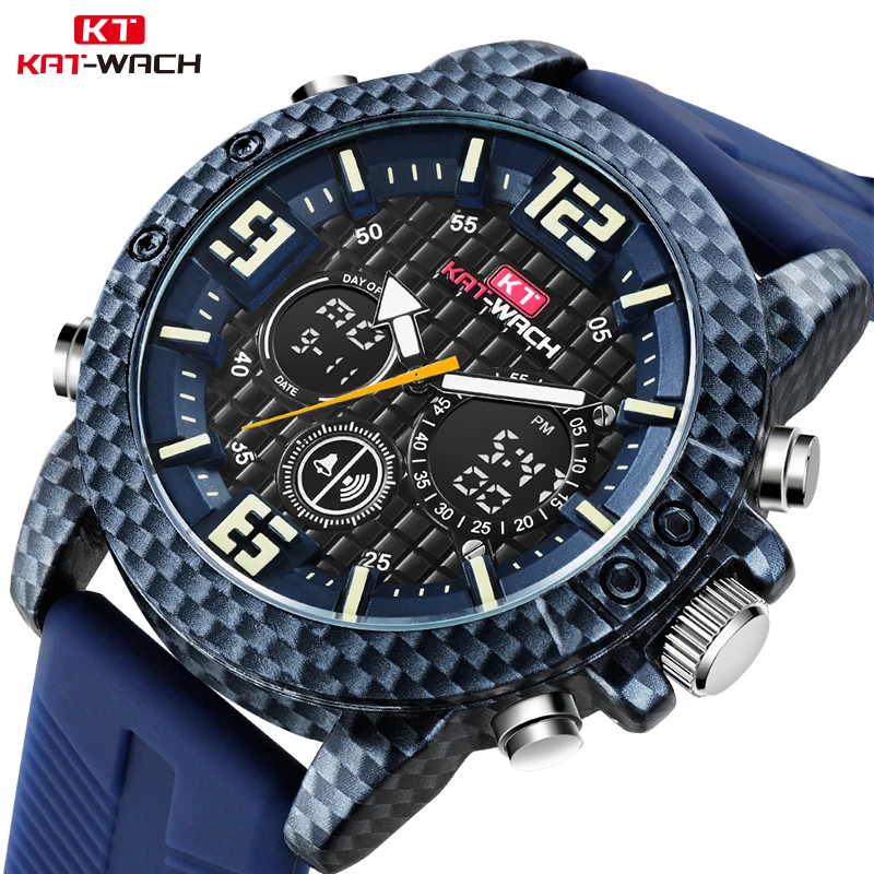 

KAT-WACH Mens Watches Top Brand Luxury Waterproof 24 hour Date Quartz Watch Man Leather Sport Wrist Watch Men Waterproof Clock