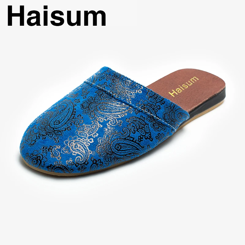 

Ladies Slippers Spring And Autumn Pu Leather Home Indoor Non - Slip Thermal Slippers 2018 New Hot Haisum Kh002
