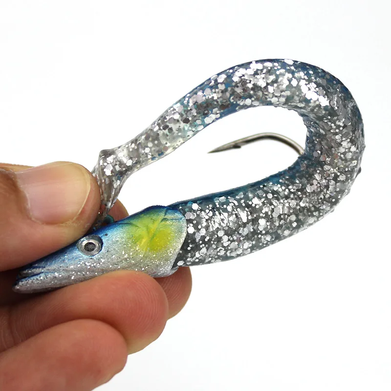 

1PCS 11cm/22g Soft Fishing Lure Carp Fishing Lure Hard Jig Fish Head Artificial Bait PVC Body lures with Single Hook