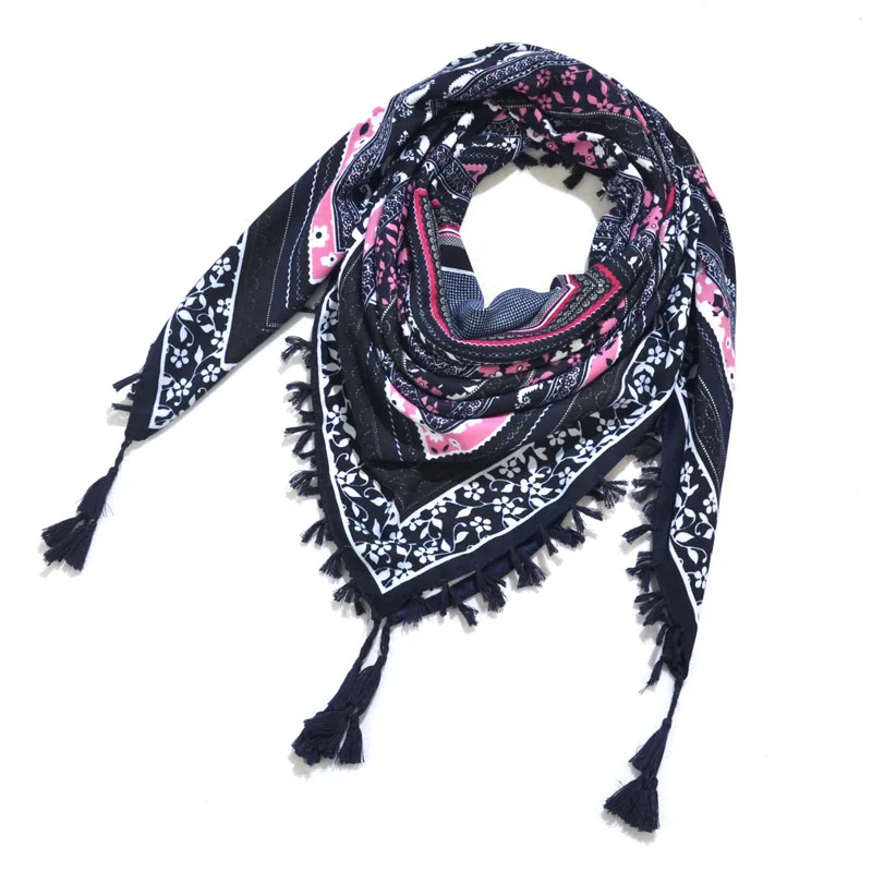 DANKEYISI модные большие квадратные женский шарф квадратные шарфы женские палантины зима осень с кисточками для девочек шали, одеяло шарф - Цвет: 7