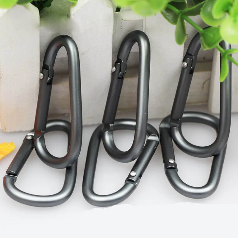 D-Type Aluminum Alloy Carabiner Buckle 5Pcs/Lot Camping Equipment Backpack Buckle Water Bottle Hanging Snap Hook Keychain climbing carabiner climbing buckle