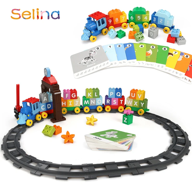 

Big Size Letters Digital City Train Track Railway Building Blocks Educational Toys LegoINGlys Duplo Number Train Large Particles