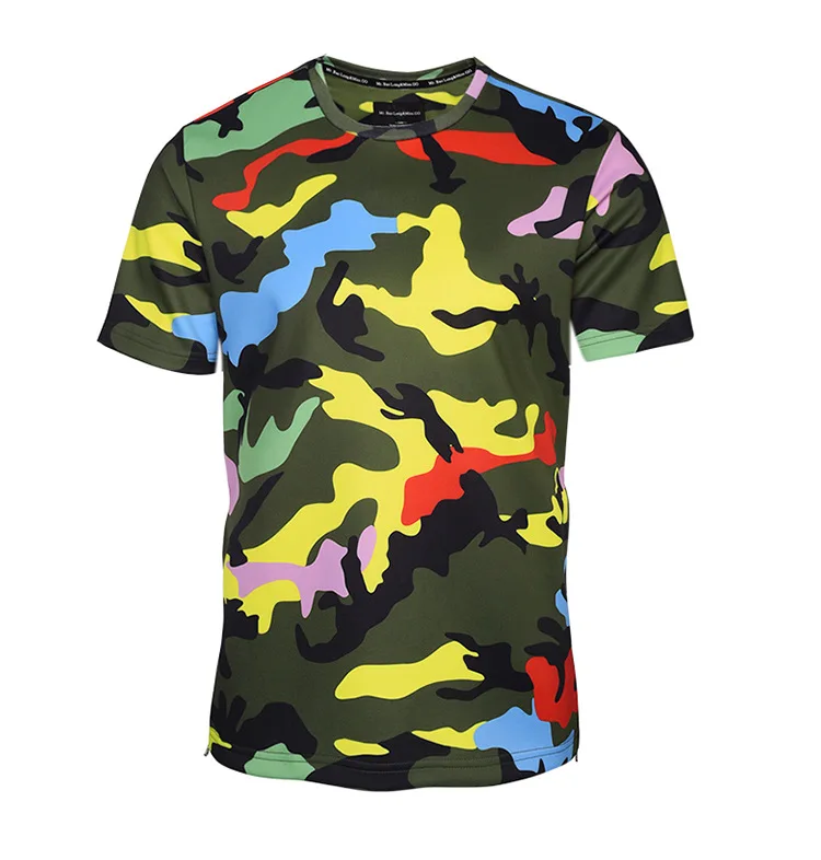 

2019 New Arrival Men T Shirt Fashion 3D Design Printing Camouflage Short Sleeve Zipper Style Pokemon M to XXXL