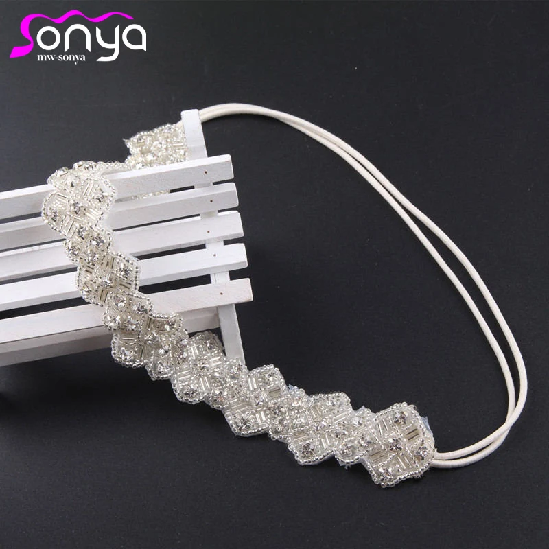 

Elastic Headbands for Women White Wedding Hair Accessories Acrylic Beads Hair Jewelry 3H1008
