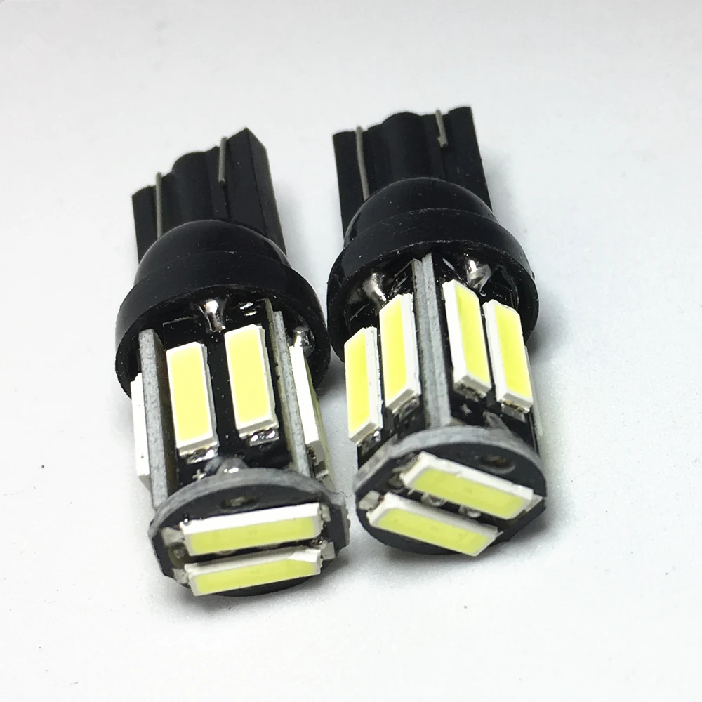 2 шт. W5W 7020 10 SMD Автомобильные T10 Светодиодные белые синие лампы для габаритных огней 194 168 сменная панель для заднего инструмента|Сигнальная лампа| | АлиЭкспресс