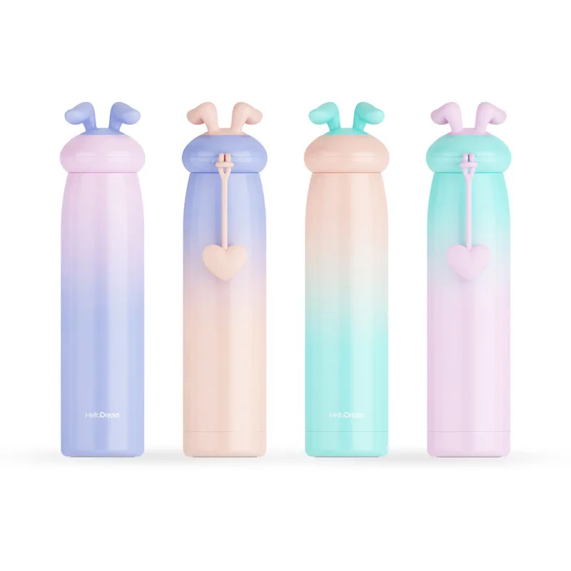 New cartoon bunny girl Stainless steel vacuum flask Thermos Portable