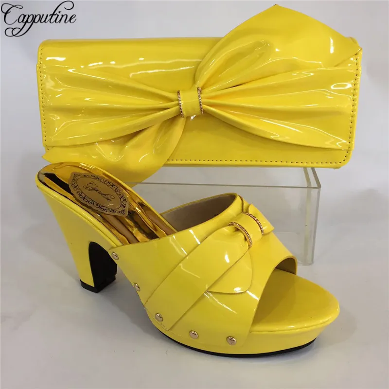 Capputine/Новинка Итальянские женские туфли лодочки и сумочка в комплекте комплект