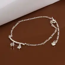 A015 Новый Дизайн Большой Stock Нежный Handmade Дешевые Посеребренная Ножной Браслет Оптовая Продажа