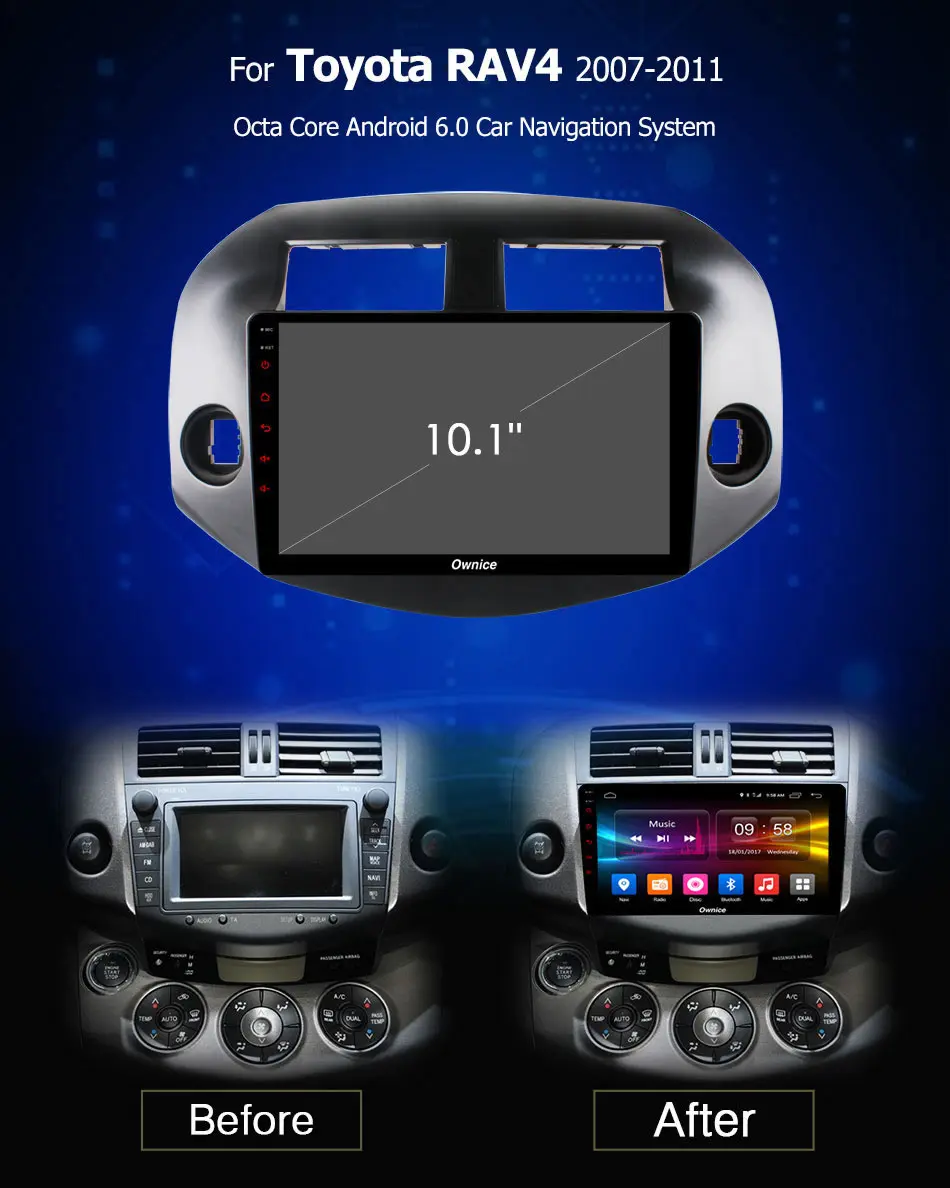 HD Android 6.0 Octa Core 2GB RAM+32GB ROM Car DVD Player For Toyota RAV4 RAV 4 2007-2011 Car DVD Na