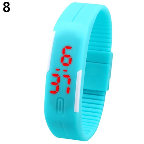 Unisex Sporty Silicone Men Women Fashion Silicone Red LED Sports Bracelet Touch Digital Wrist Watch 