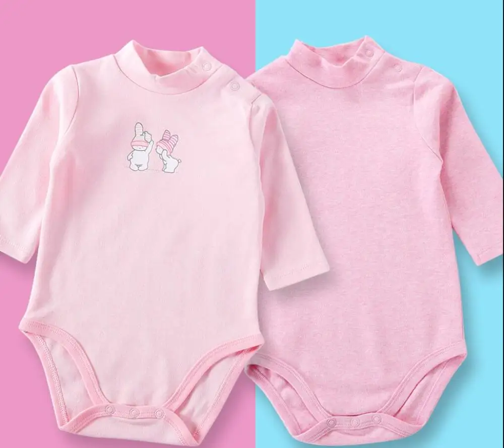 Комплект одежды для малышей из 2 предметов; боди для малышей с длинными рукавами; костюмы для малышей; Одежда для мальчиков и девочек; одежда для детей из хлопка - Цвет: melang pink 2pcs