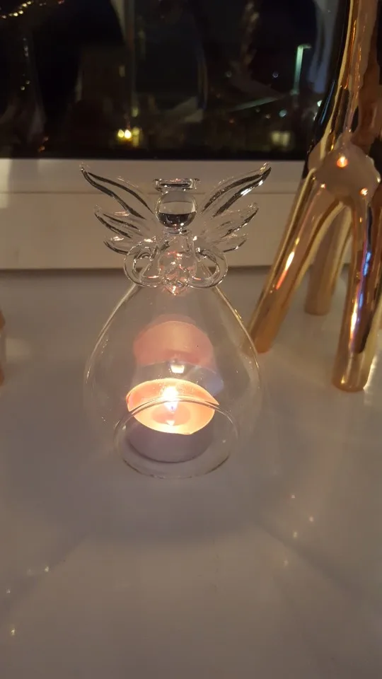 Горячая Распродажа модный креативный Ангел стеклянный кристалл подвесной чайный светильник подсвечник для дома комнаты вечерние декоративный подсвечник для хранения