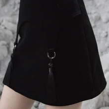 Темно-слинг с бахромой Спайк бархатные юбки женская уличная одежда готический Faldas Mujer Moda юбки Харадзюку