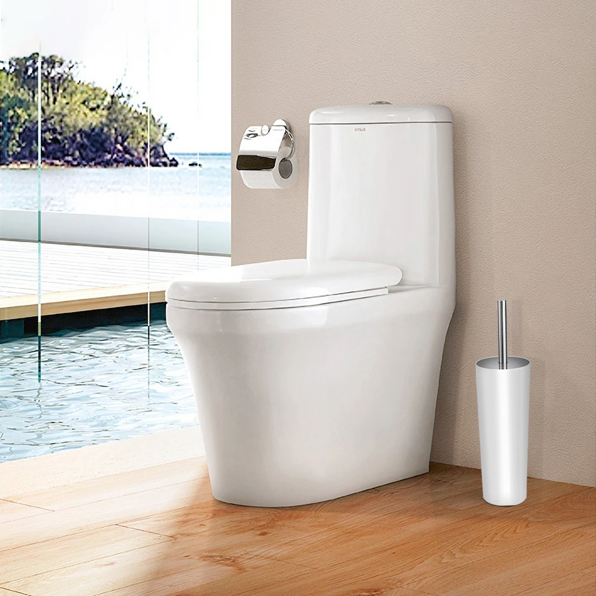 OUNONA набор кистей и держателей для унитаза, компактный современный дизайн, бачковый очиститель для унитаза, набор кистей для ванной комнаты