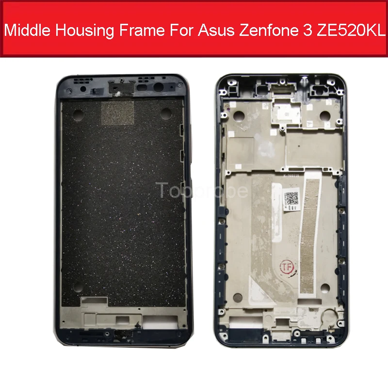 

Front Housing Middle Frame Plate With Power Side buttons For ASUS Zenfone 3 ZE520KL Middle Metal Bezel Housing Repair Parts