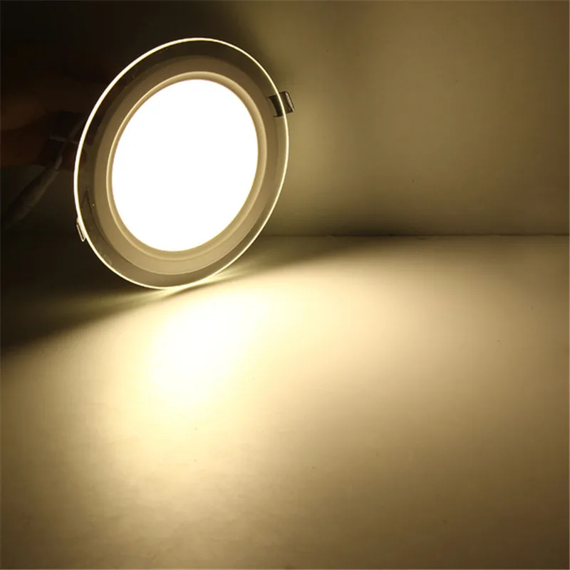 Hot Sale LED Recessed Panel Light Dimmable SMD 5630 Celing Lamp Round Spot Lights Lamps LED Panel Downlight With Glass Cover