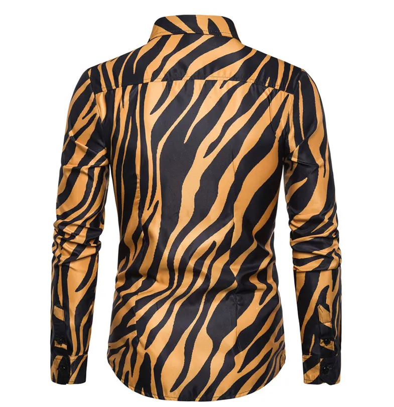 SUKIWML, Мужская Повседневная блуза, новинка, с принтом зебры, мужская рубашка с длинным рукавом, Camisas Hombre, высокое качество, Camisa Social Masculina