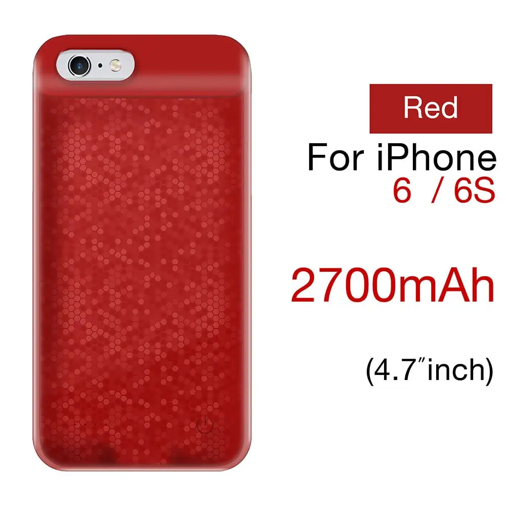 Чехол для зарядного устройства для скворечной комнаты для iPhone 7, 8, 7 Plus, ультра тонкий внешний аккумулятор 2700/3700 мАч, чехол для аккумулятора для iPhone 6, 6s Plus - Цвет: Red for I6 I6S