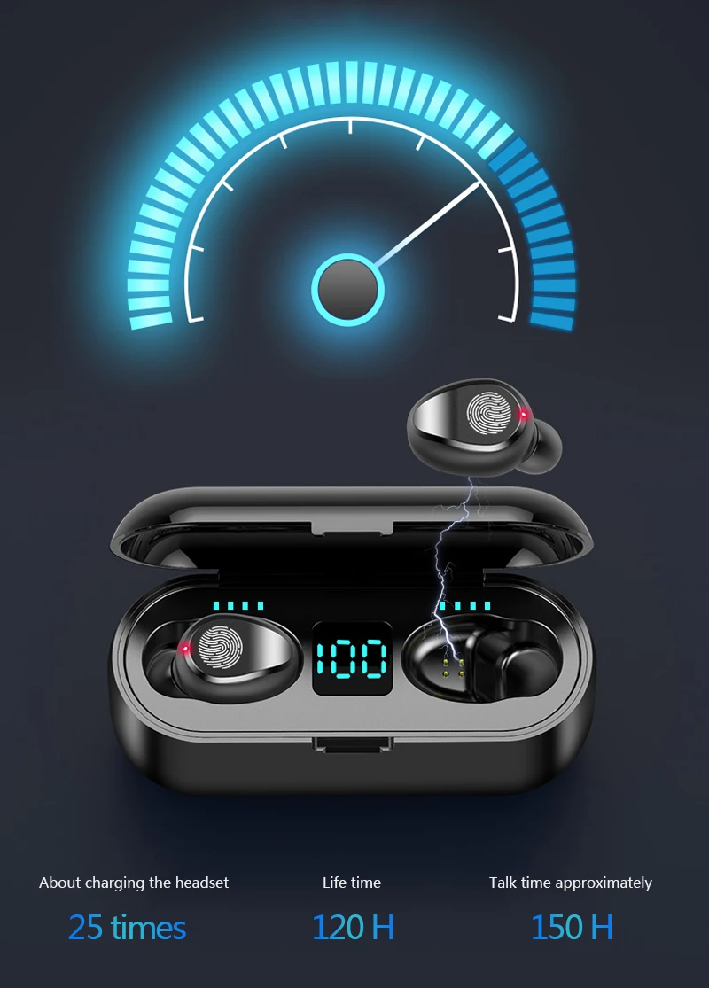 HATOSTEPED Bluetooth наушники 5,0 TWS мини беспроводная гарнитура с дисплеем питания наушники с зарядной коробкой спортивные игровые наушники