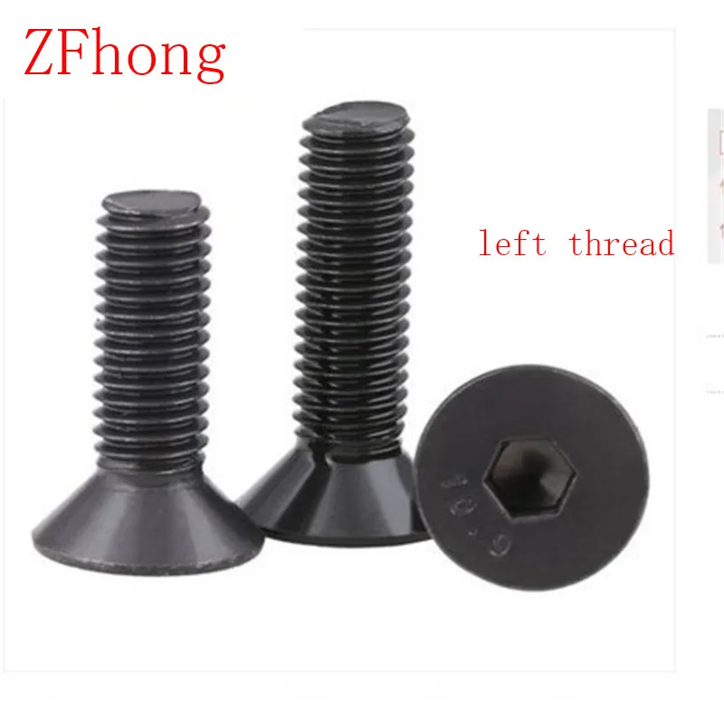 

10pcs DIN7991 M6/M8/M10 Steel with black left thread flat countersunk socket head machine screw