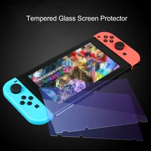 Закаленное защитное стекло для сенсорного переключателя, 9 H, 2.5D, изогнутое покрытие для защиты от отпечатков пальцев, аксессуары для геймпада с защитой от масла