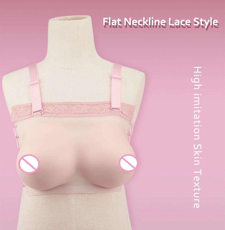 Komaynaly False Boobs Enhancer Silicone Cross Dresser Bra Breast Forms Fake Breast Costume (2)