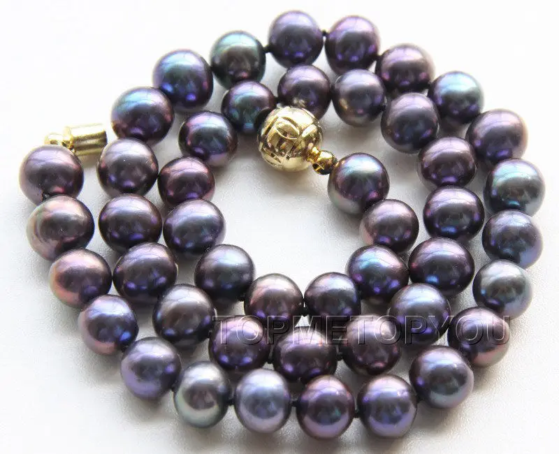 

FREE SHIPPING HOT sell new Style >>>>Charming!! Natural 10mm rainbow-black freshwater pearls necklace E2177