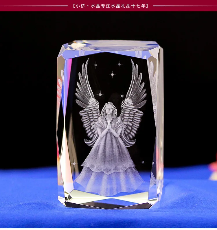 K9 хрустальный лазер 3D внутренняя скульптура внутри-гравировка ангел-хранитель мини креативный подарок офисный стол Полка домашнее украшение ремесло